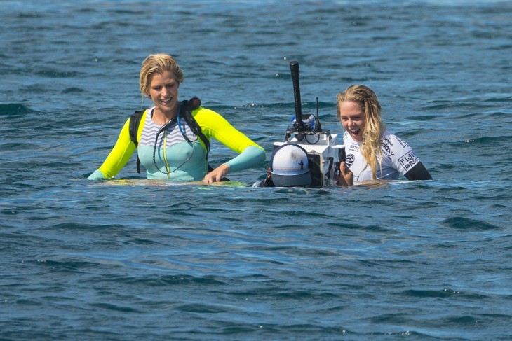 Laura Enever interviewed live from the middle of the Pacific Ocean after winning Heat 2