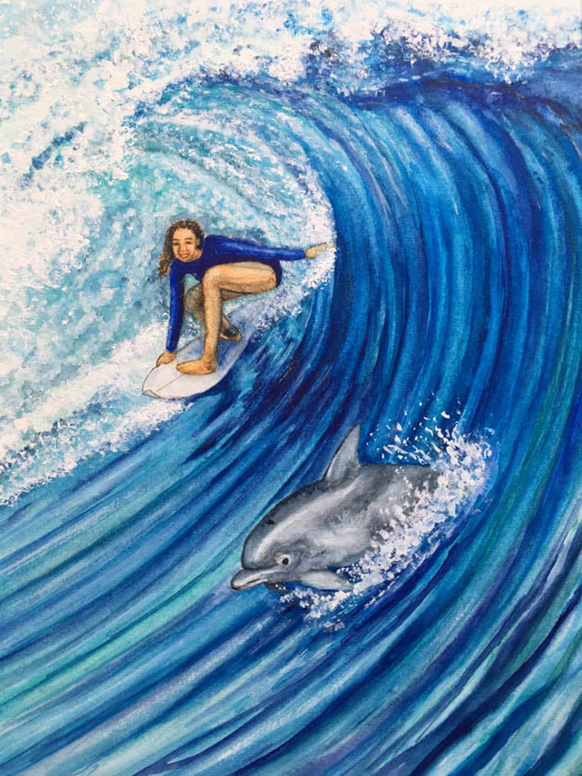 Sharing the Surf Bottlenose Dolphin