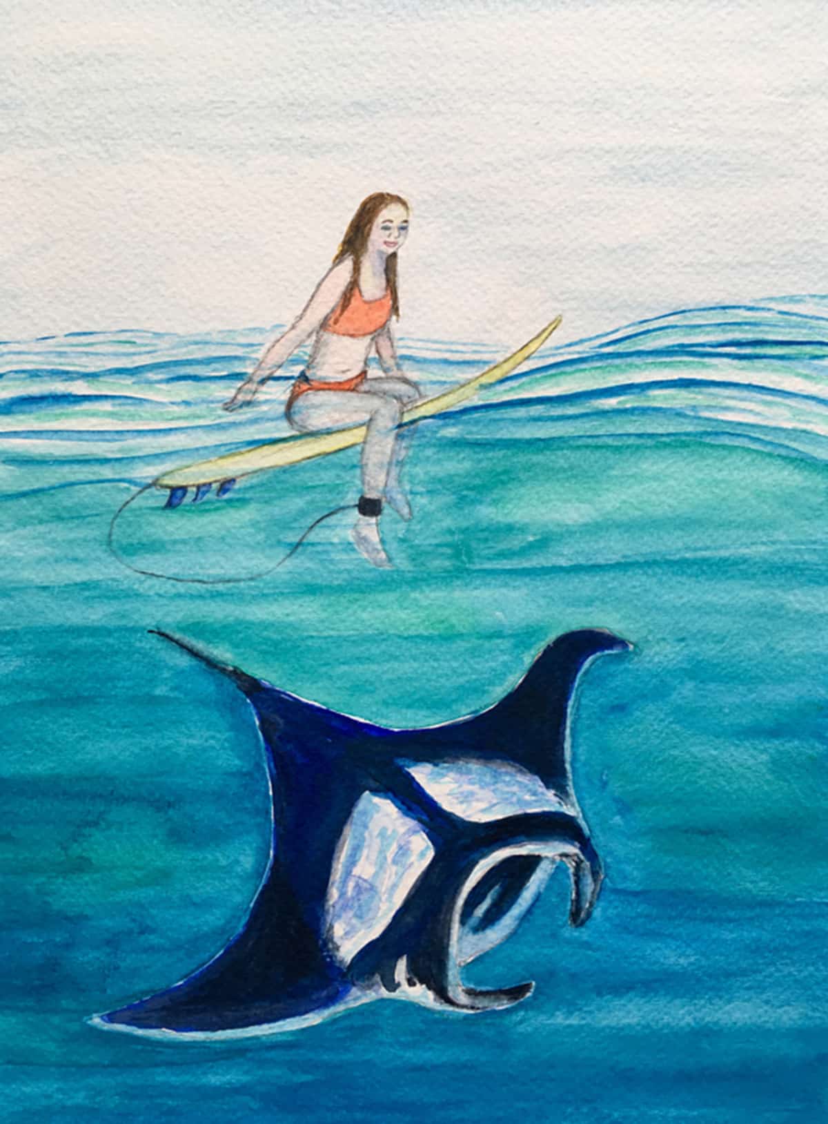 Sharing the Surf Manta Ray