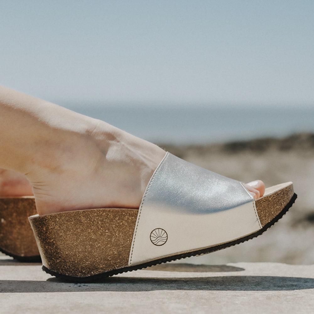 Inoro Wedge Metallic Silver Feet new